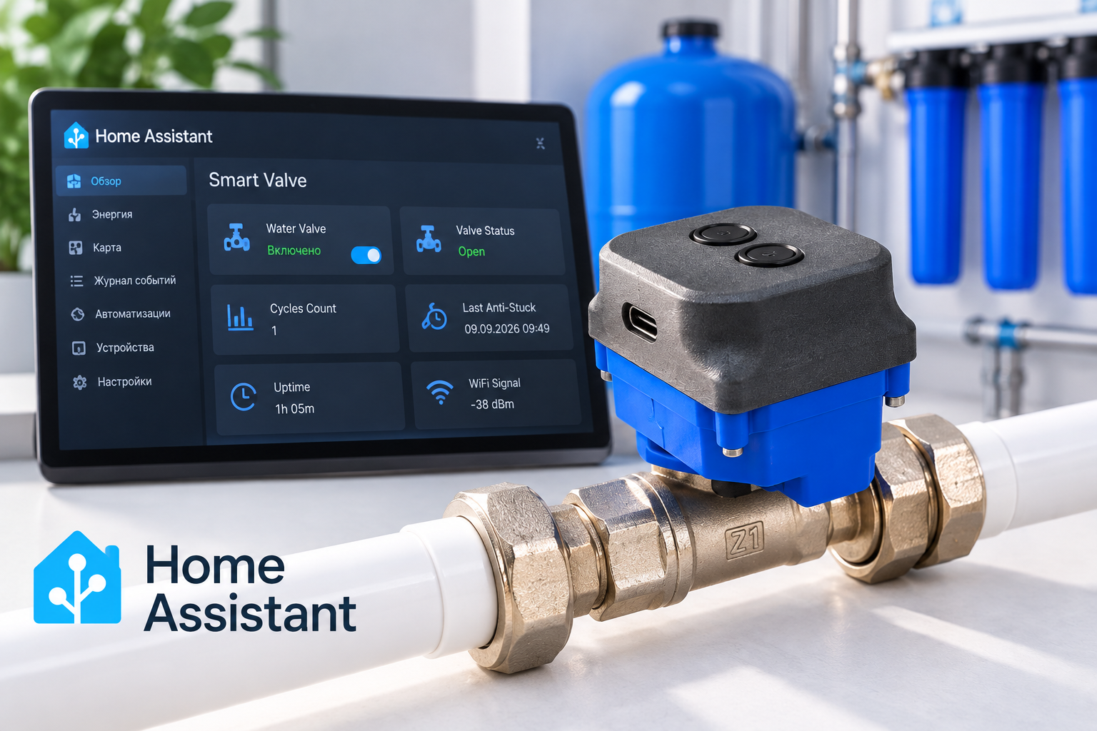 Smart Valve — умный кран с интеграцией в Home Assistant
