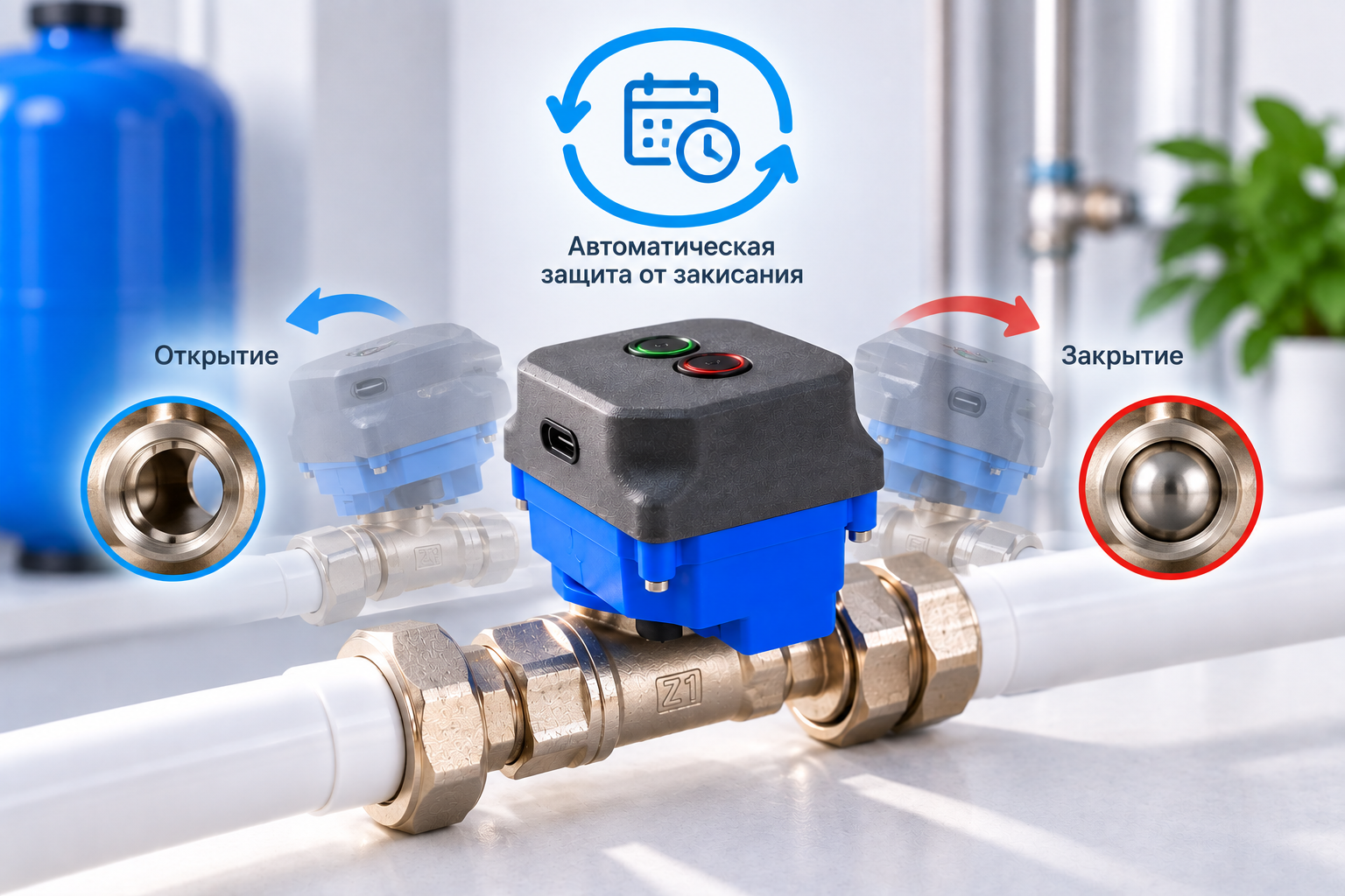 Автоматическая защита шарового крана Smart Valve от закисания